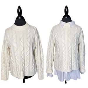 VTG LIZ CLAIBORNE CABLE KNIT SWEATER